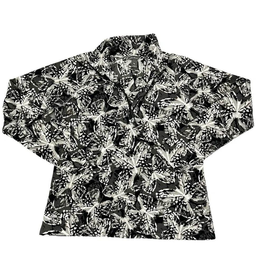 Eddie Bauer Women’s Cloud Layer 1/4 Zip Fleece Pullover Butterfly Print … - Picture 15 of 15